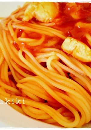 簡単♥残り物でトマトソースパスタ-レシピのメイン写真
