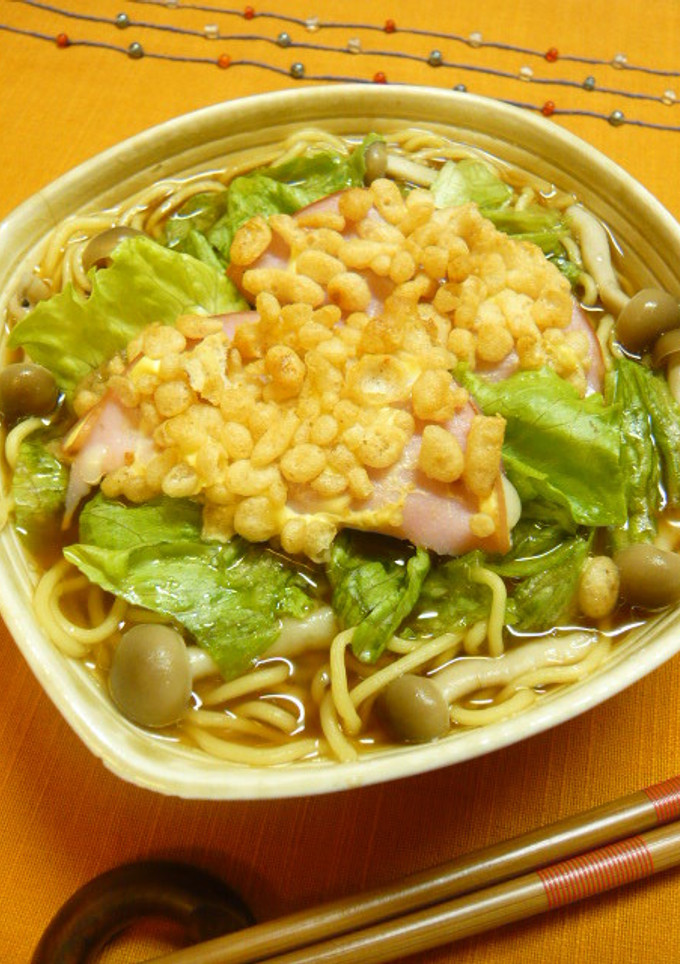 サクサク揚げ玉ハムカツのせ中華そば-レシピのメイン写真