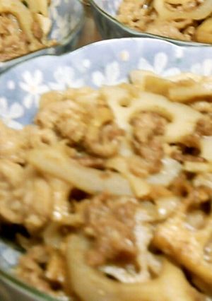 レンコンと豚肉の炒め煮-レシピのメイン写真