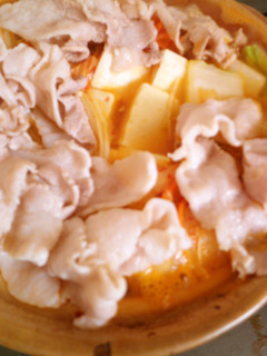 土鍋で白菜・キムチ入り肉豆腐うどん-レシピのメイン写真