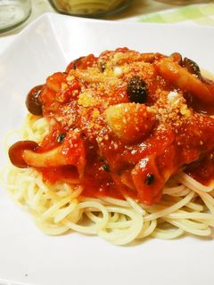 *ベーコンとしめじのトマトソースパスタ*-レシピのメイン写真