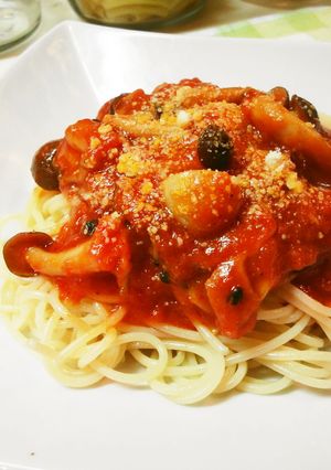 ＊ベーコンとしめじのトマトソースパスタ＊-レシピのメイン写真