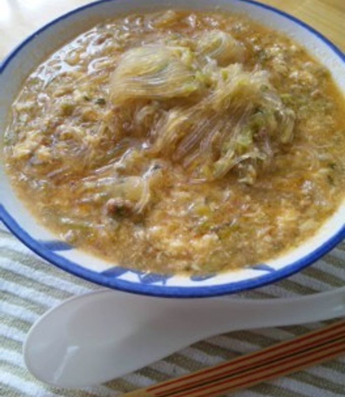 麻婆豆腐の素で簡単!春雨スープ-レシピのメイン写真