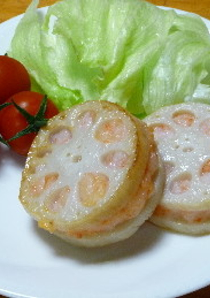 れんこんの海老はさみ揚げ-レシピのメイン写真