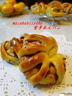 紫芋花形の菓子パン-レシピのメイン写真