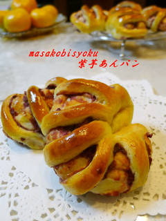 紫芋花形の菓子パン-レシピのメイン写真