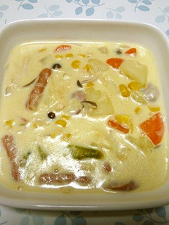 野菜たっぷり!うちの豆乳スープ-レシピのメイン写真
