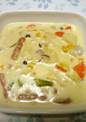 野菜たっぷり！うちの豆乳スープ-レシピのメイン写真