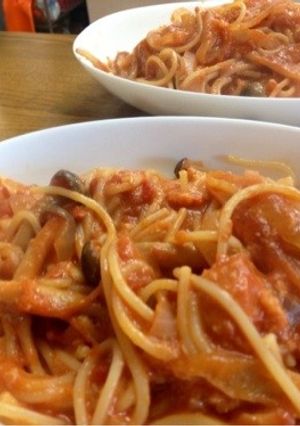 蟹のクリームトマト風パスタ-レシピのメイン写真