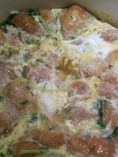 水菜と油麩の玉子とじ丼-レシピのメイン写真