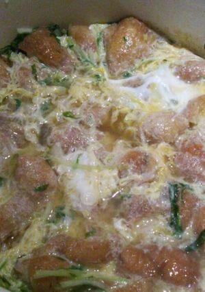 水菜と油麩の玉子とじ丼-レシピのメイン写真