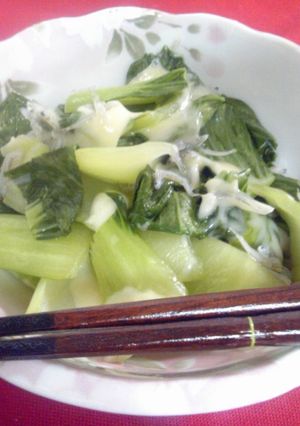 青梗菜のじゃこチーズ炒め-レシピのメイン写真