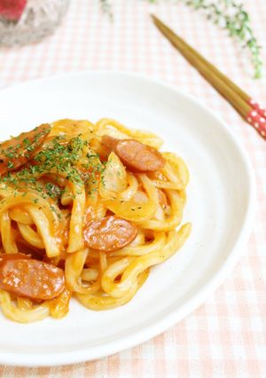 レンジで簡単ランチ＊ナポリタン風うどん-レシピのメイン写真