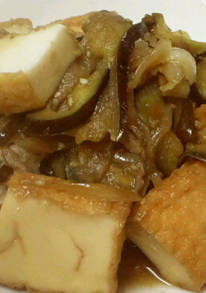 厚揚げ+ナスで増量！豚肉のごま生姜焼き-レシピのメイン写真