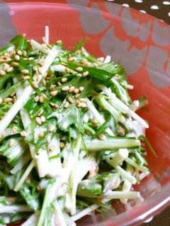 シャキシャキ*水菜の梅マヨサラダ-レシピのメイン写真