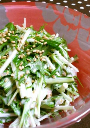 シャキシャキ＊水菜の梅マヨサラダ-レシピのメイン写真