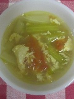 セロリとトマトとふんわり卵のスープ-レシピのメイン写真