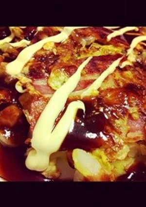 カリカリベーコンと白菜のお好み焼き-レシピのメイン写真