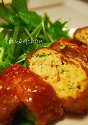 鶏つくねの包み焼き -レシピのメイン写真