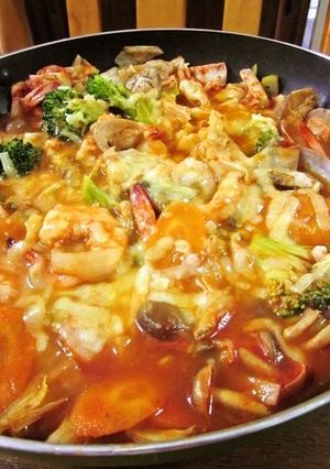 トマト＆味噌＆チーズ鍋-レシピのメイン写真