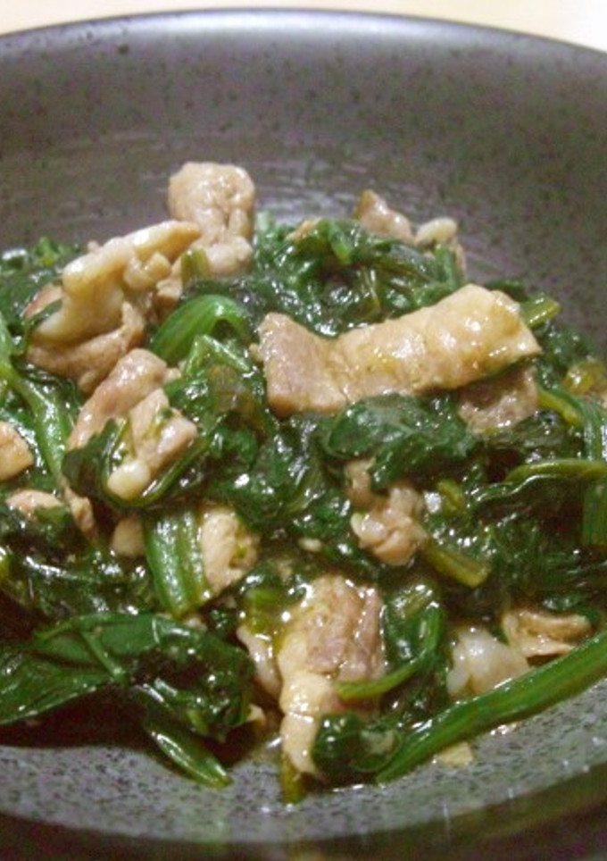 ほうれん草と豚肉のオイスター煮-レシピのメイン写真