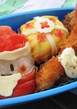 サンタさんとプレゼントのお弁当（キャラ弁-レシピのメイン写真