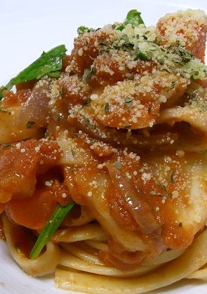 蕪とシーフードのトマトソースパスタ-レシピのメイン写真