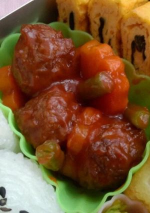 お弁当★ミートボールに野菜をMIX♪-レシピのメイン写真