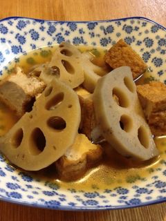 圧力鍋で簡単☆蓮根と厚揚げの煮物-レシピのメイン写真