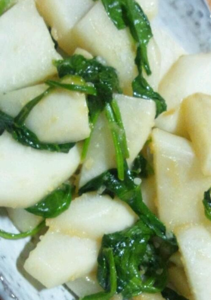 かぶとほうれん草の塩麹炒め-レシピのメイン写真