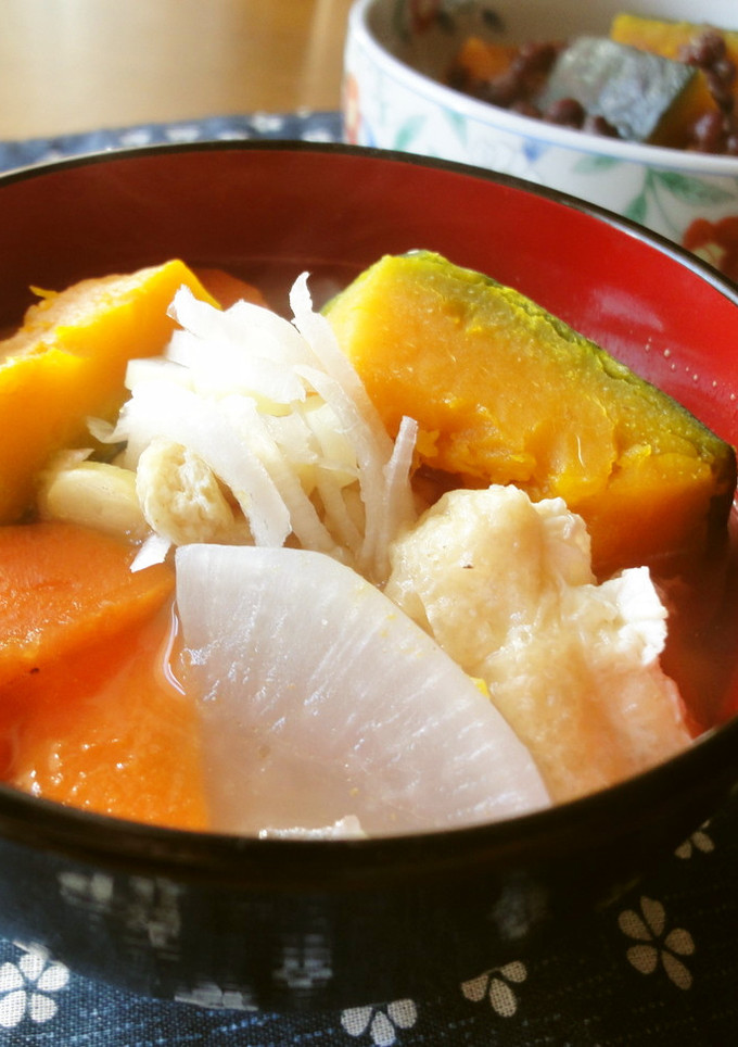 冬至に＊南瓜のほうとう風味噌汁-レシピのメイン写真