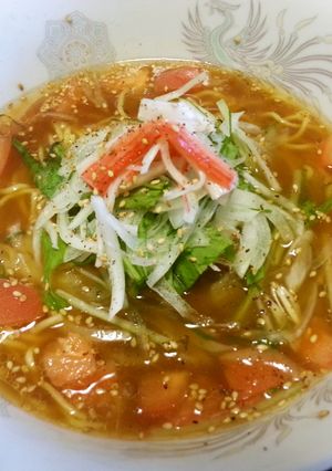 オニオンたっぷり♪あったかサラダー麺-レシピのメイン写真