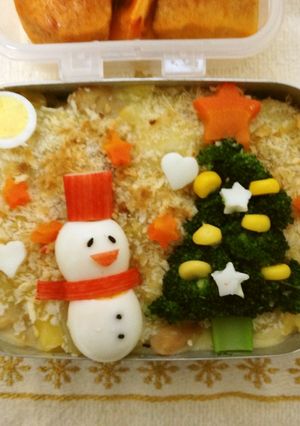 暖飯器向けのお弁当（グラタンX’mas）-レシピのメイン写真