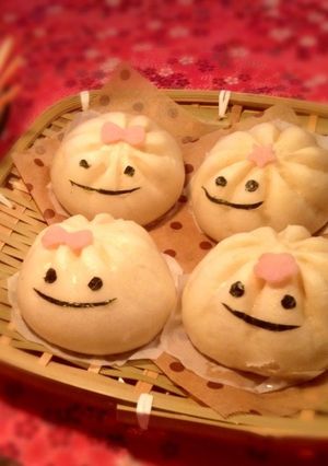 ＊キャラ弁にも！簡単かわいい肉まん*＊-レシピのメイン写真
