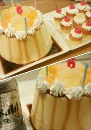 ♪バケツプリン♪6歳の誕生日♡（覚書）-レシピのメイン写真
