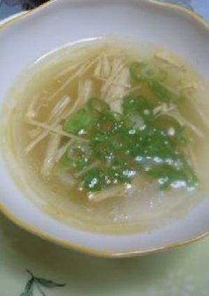 ささっとスープ-(乾燥エノキと香味）-レシピのメイン写真