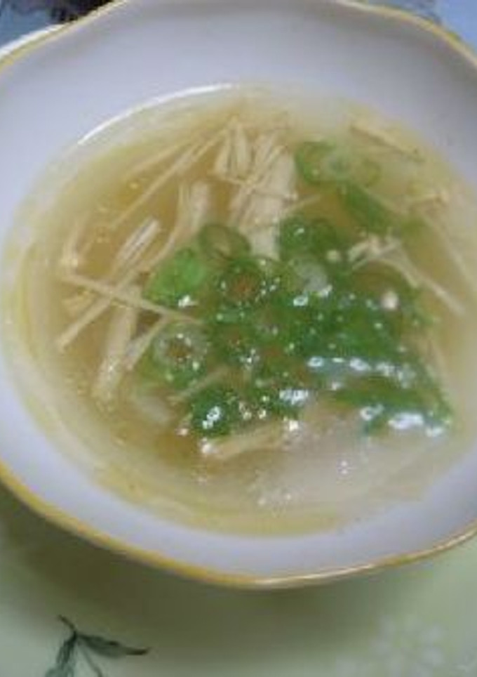 ささっとスープ-(乾燥エノキと香味）-レシピのメイン写真