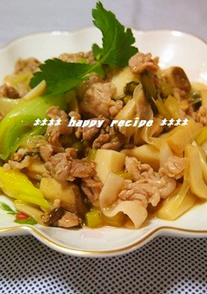 豚肉とエリンギの野沢菜炒め-レシピのメイン写真