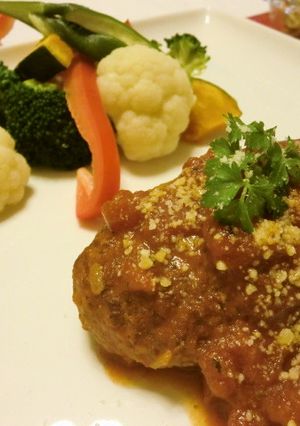 トマトホールで♪我が家の煮込みハンバーグ-レシピのメイン写真