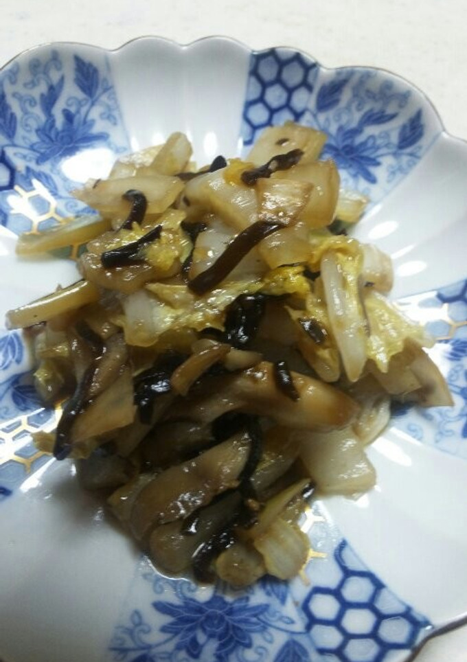 やみつき！白菜ときのこの塩昆布炒め☆-レシピのメイン写真