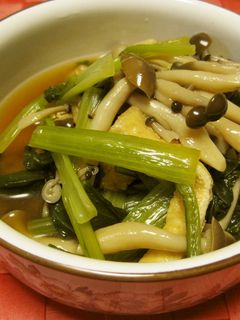 小松菜と油揚げとしめじの煮物-レシピのメイン写真