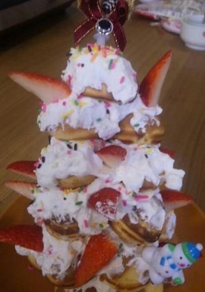 たこ焼き器で作る、クリスマスツリーケーキ-レシピのメイン写真