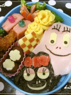 キャラ弁☆のり弁deバーバパパ-レシピのメイン写真