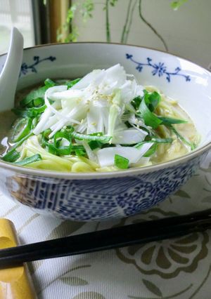 即席麺でクリーミーなねぎラーメン-レシピのメイン写真