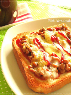゜゚*☆納豆トースト☆*゚ ゜-レシピのメイン写真