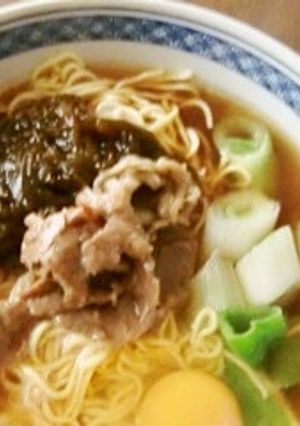 麺の力中華そば、モズクと長ネギラーメン-レシピのメイン写真