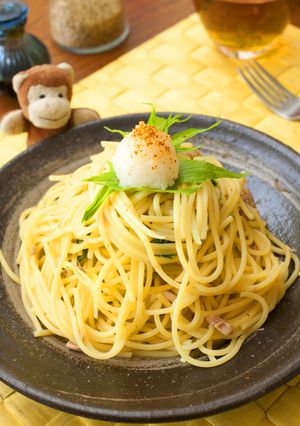 ノンオイル！ツナと水菜の和風パスタ☆-レシピのメイン写真