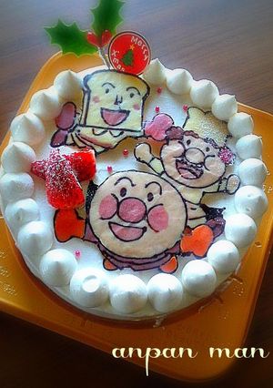 アンパンマン　クリスマスケーキ-レシピのメイン写真