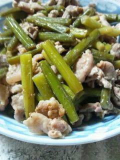 にんにくの芽と豚肉炒め-レシピのメイン写真