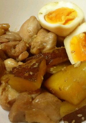 鶏ももとサツマイモと卵のほっこり甘辛煮-レシピのメイン写真